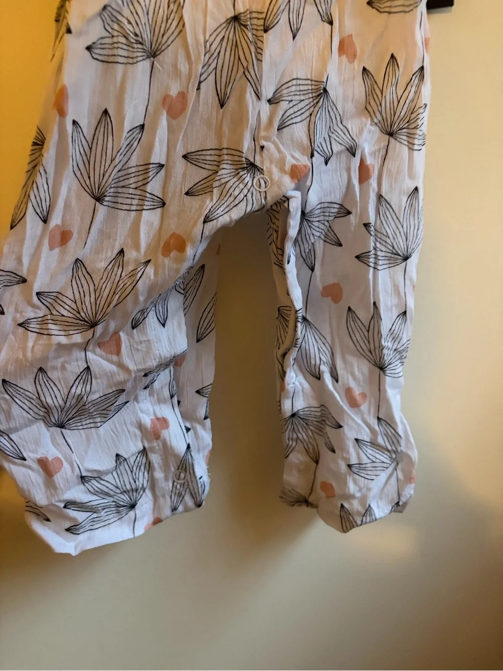 Limited Too Toddler Girl Leaf & Heart Print Jumpsuit with Headband Set NWT
